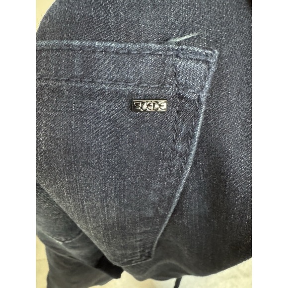 Denim Suede Brand Jeans Womens 32 Navy Blue Farrah High Rise Flare Leg - Picture 2 of 10